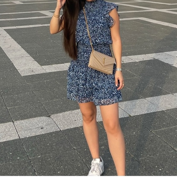 Floral Aqua Mini Dress - Picture 5 of 6